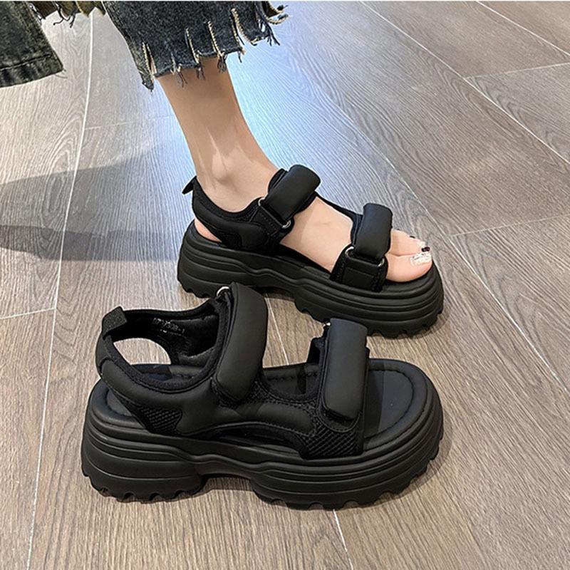 2024 Летние женские босоножки на платформе, пляжные сандалии на толстой подошве, женская римская пляжная обувь, женская обувь, удобные женские сандалии Mujer