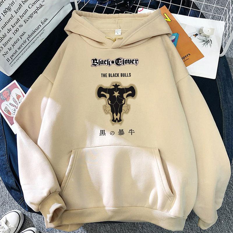 Funny Anime Black Clover THE BLACK BULLS Manga Hoodies Pullovers Clothing Autumn And Winter Gothic Long Sleeve Itself Sweatshirt