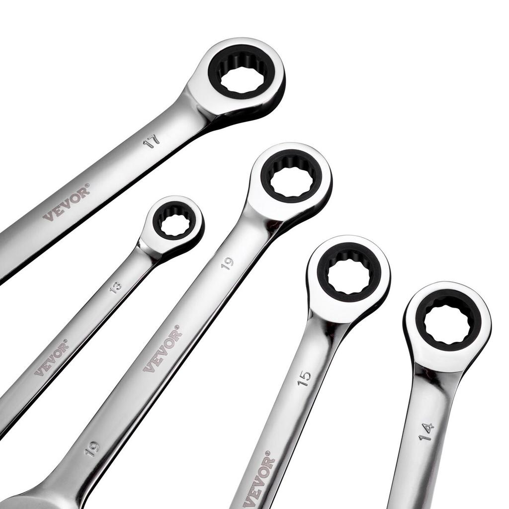 Combination Wrench Set 8-Piece Metric 8 mm to 19 mm with Organizer Rack