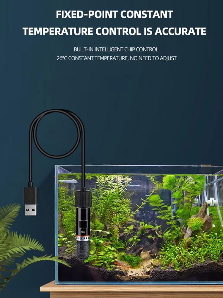 Мини USB Нагреватель для аквариума для рыбок Контроль температуры питьевой воды для питомцев Маленький аквариум Нагреватель с постоянной температурой Безопасный нагревательный прибор