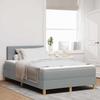 Box Spring Bed with LED Light Strips Light Gray 120 x 200 cm Fabric