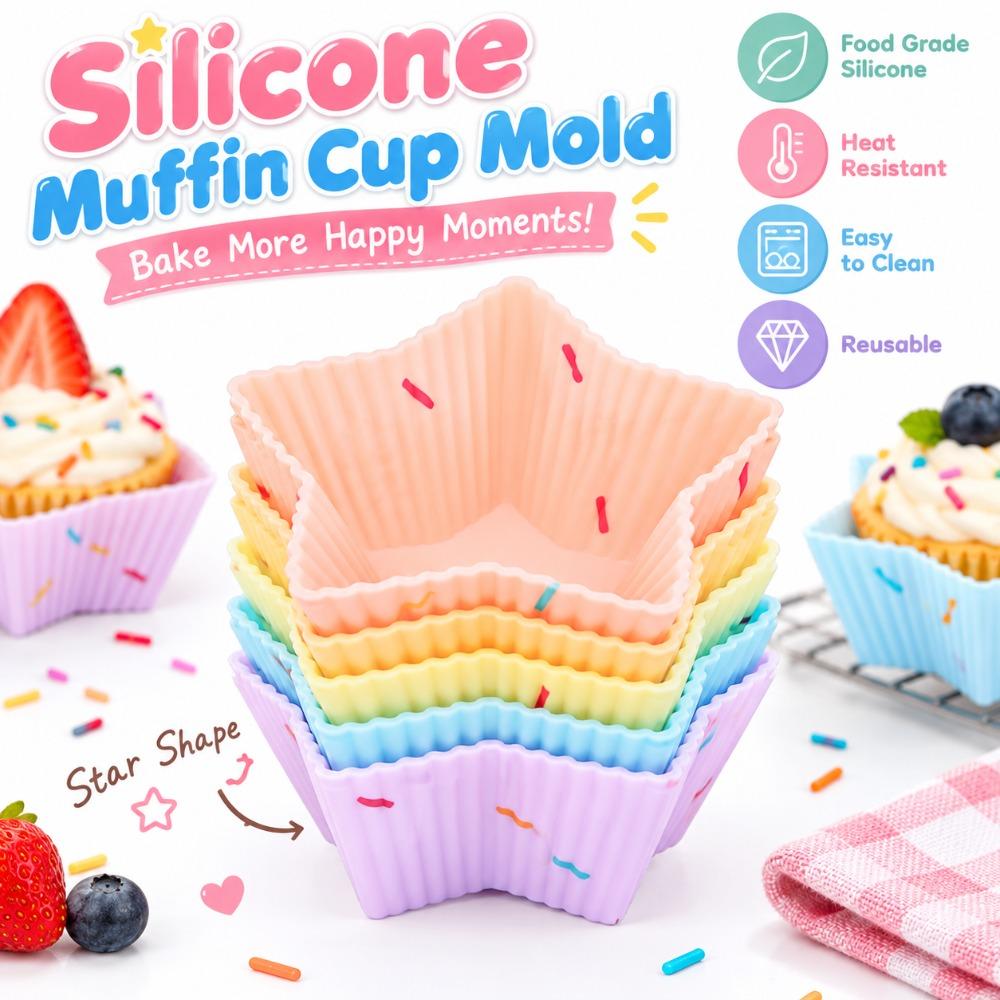 20PCS Flexible Silicone Silicone Baking Cups Cupcake Liner Cake Baking