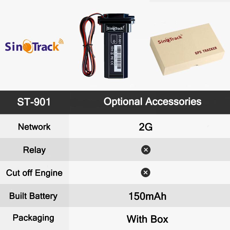 SinoTrack Лучший GPS-трекер ST-901 Устройство слежения за транспортным средством Водонепроницаемый мотоцикл Автомобильный GPS GSM SMS-локатор с отслеживанием в реальном времени