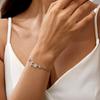 Exquisite Tulip Flower Bracelet For Women Shiny Zircon Opal Rose Adjustable Charm Bracelet Wedding Party Jewelry Friendship Gift