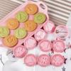 9Pcs Plastic Christmas Cookie Cutters Pink Biscuit Embosser Molds Biscuit Mold  Xmas Party