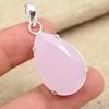 Faceted Pink Chalcedony Precious Gemstone Jewelry 925 Sterling Silver Handmade Pendant
