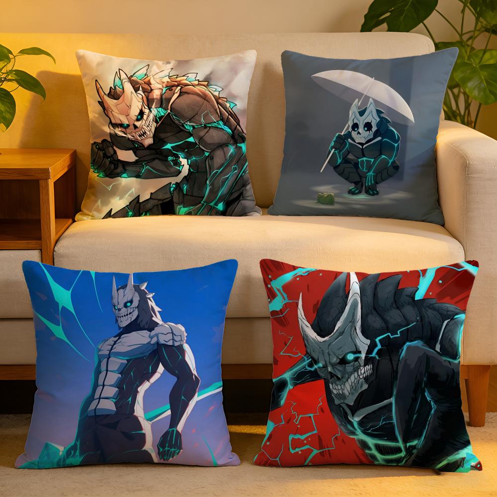 Cushion Cover Linen SkinFriendly Soft Decorative Case for Sofa Home Decor Cool Anime KKaiju No 8 Pillow cover
