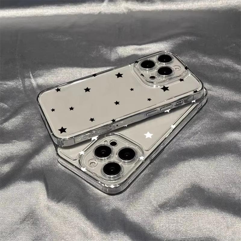 Ins Korean Star Creative Phone Case For iPhone 17 Pro Max 16 15 Pro 14 13 Mini 12 11 XR XS 17Air 16 Plus Clear Bumper Cover