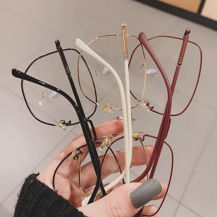 Женские очки Harajuku с неровной сеткой красного цвета в стиле ретро, защитой от синего света, простым декором и модным ажурным дизайном.