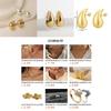 Fashionable Minimalist Water Drop Earrings And Necklaces In Gold And Silver Stunning Jewelry Set