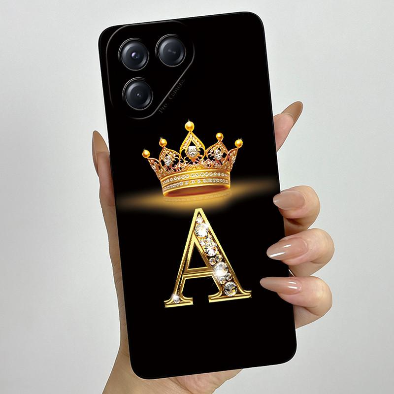 Чехол для телефона Tecno Pova 7 Neo Корона Первоначальные буквы Жидкий силикон Пылезащитный Полная защита Для Tecno Pova 7Neo Funda Coques