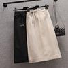 2025 Summer Women Plus Size Skirts Vintage Elastic Solid A-Line Elegant Skirts New High Waist
