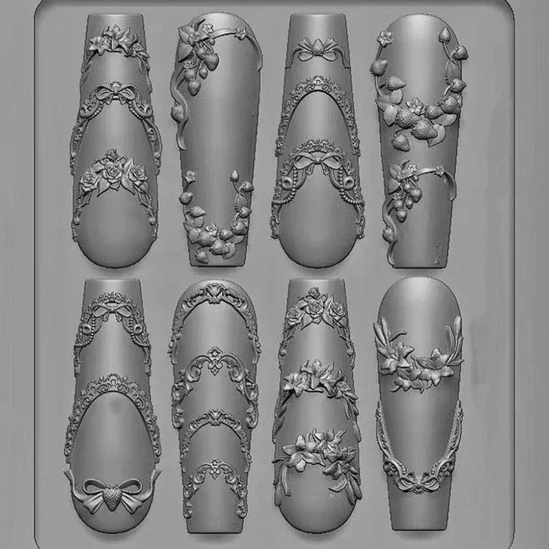 3D Ногти DIY Силиконовые Банты Лента Форма Арт Украшение Дизайн Маникюр Шаблон Сладкая Бабочка Роза Цветок