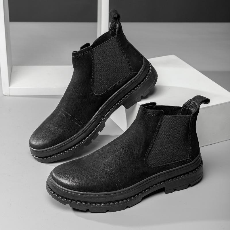 Мужские кроссовки с высоким верхом Корейская версия трендовые повседневные кожаные ботинки Гаобан Мартин мужские полусапоги зимние хлопковые ботинки мужские