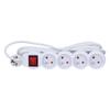 Extension cord with switch, 4 sockets, white, 5