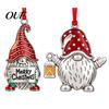 Holiday Gnome Decorations Christmas Ornament, Red Hat Festive Hanging Winter Home Decor, Metal Faceless Dwarf Ornament for Xmas Tree Ornaments