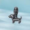 Silver charm black DACHSHUND pendant beads silver 925
