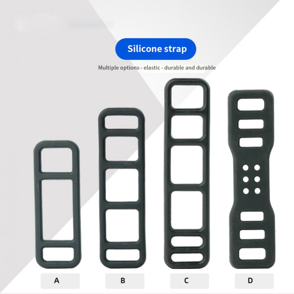 4pcs Silicone Elastic Strap Bandage Various Styles Wear-resistant Bicycle Headlights Taillights Accessories