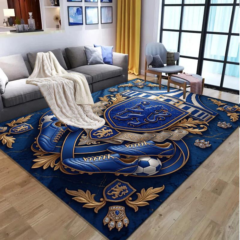 Chelsea Football Club Pattern Rug, Indoor/Outdoor Mat, for Picnic, Gameroom, Bedroom, Office, Living Room, Home Decor Carpet, Birthday Gift
