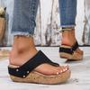 Fashion Clip Toe Wedge Heel Sandals for Women 2025 Summer Thick Bottom Beach Slippers Woman Plus Size Fashion Platform Sandalias Mujer