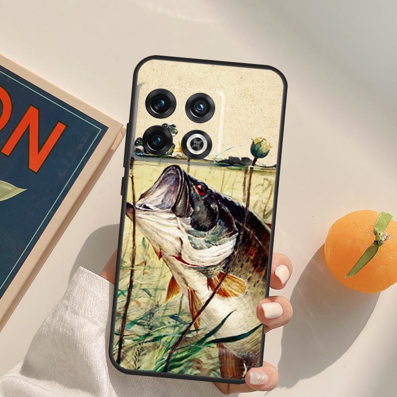 Bass Fishing Baits Lures Hook Case For OnePlus 13T 10T 10R 12R 13R 15 13 12 11 10 9 Pro Nord CE 5 2 3 4 Lite N20 N30 Cover