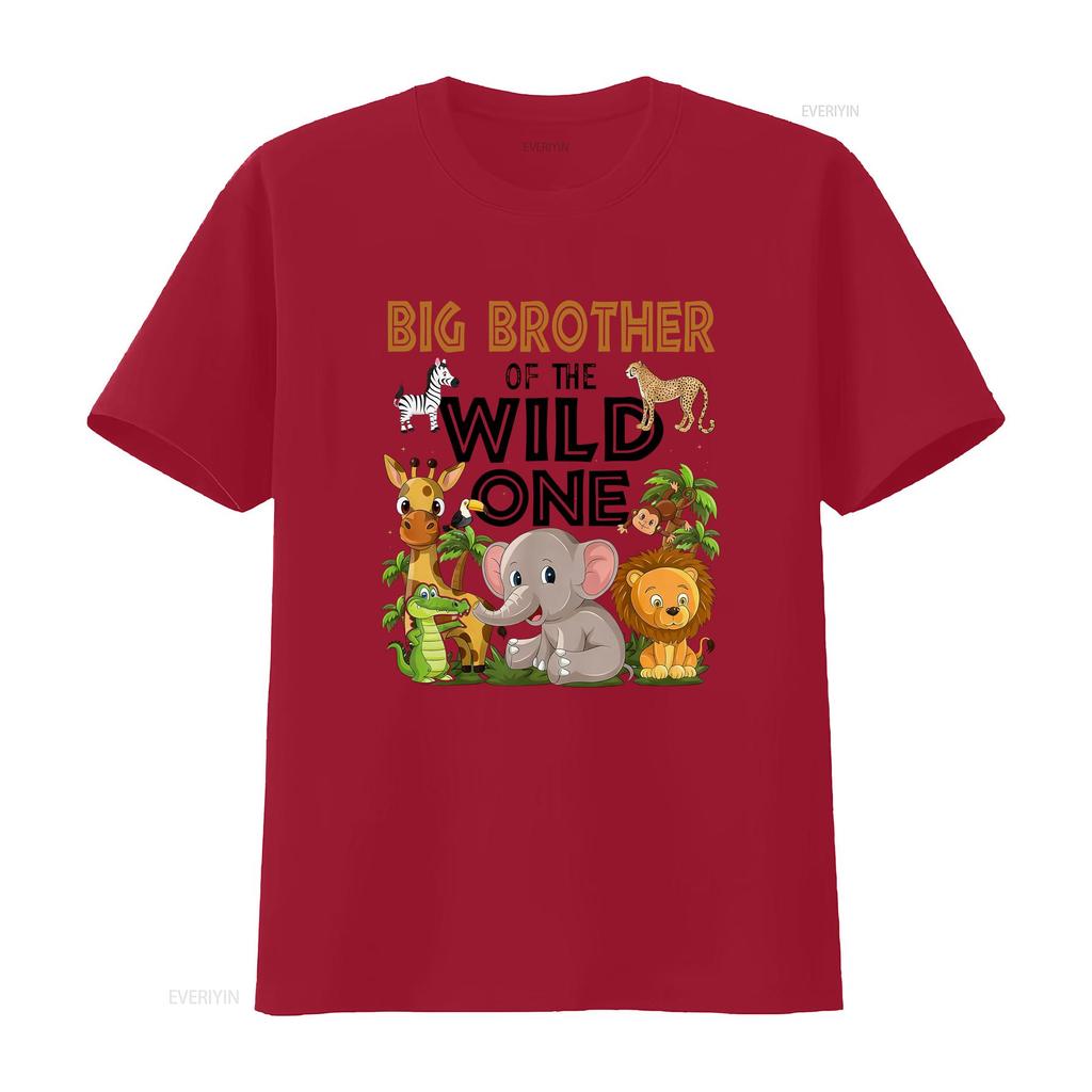 Big Brother Of The Wild One Birthday 1st Safari Jungle Famil T Shirt Vintage Washed Fashion Soft Stylish Slightly Stretched