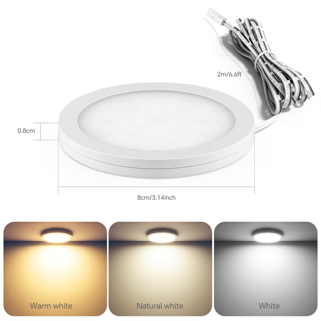 Ultra-Thin 5W LED Ceiling Panel Lights Dimmable Touch Sensor Cabinet Light For Closet, Display Shelf, Cabinet