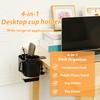 4 in 1 Desk Cup Holder Headphone Hanger Universal Adjustable Leak Proof Clip On Table Coffee Mug Holder Gaming Desk Organizer Cup Holders 5