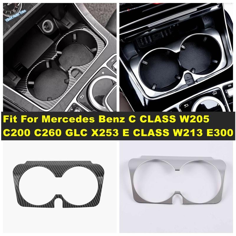 Central Front Water Cup Holder Panel Accessories Cover Trim For Mercedes Benz C CLASS W205 C200 C260 GLC X253 E CLASS W213 E300