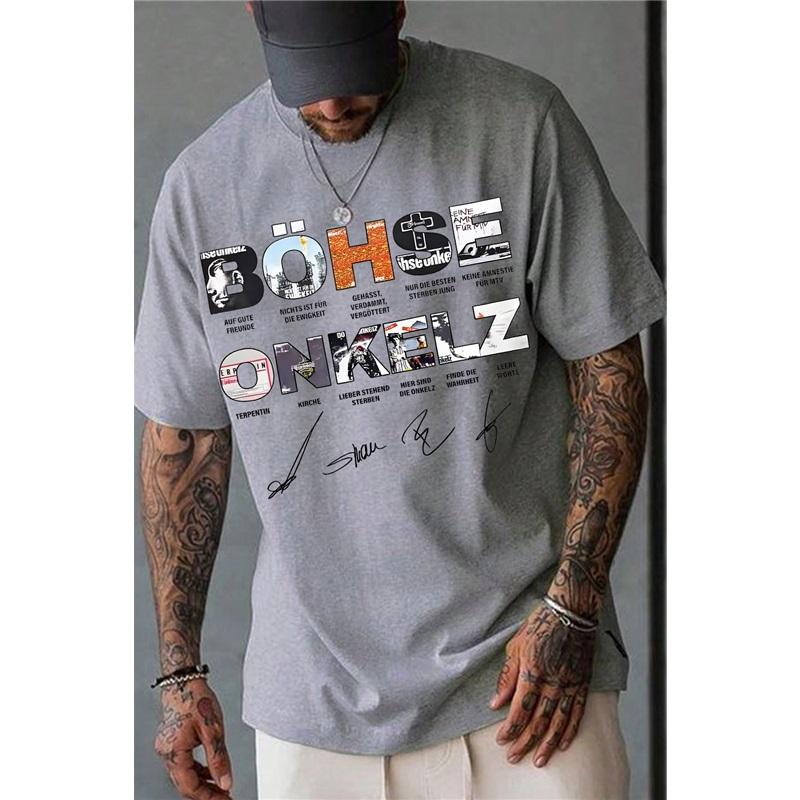 Футболка с мерчем группы Böhse Onkelz Global Tour Немецкая хэви-метал группа Футболка Оверсайз Y2k Повседневная Хлопок Свободные Мужские Женские Футболки Женская Мужская Одежда