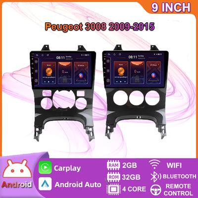 Автомобильный мультимедийный плеер Android 2 Din для Peugeot 3008 2009-2015, головное устройство, стерео Carplay, GPS-навигация, BT, WIFI, 2 + 32 ГБ
