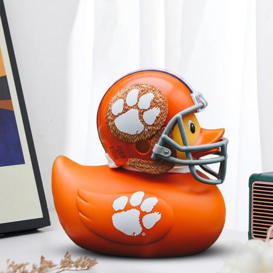 Rugby Football Duck Figurine Cartoon Duck Statue Animal Sculpture Home Office Desktop Bookshelf Decoration Ornament