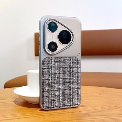 Роскошный кожаный чехол с плетением для Huawei Pura90 Pro Max, чехол с большим отверстием для камеры, жесткая защитная оболочка, защищающая весь корпус от ударов