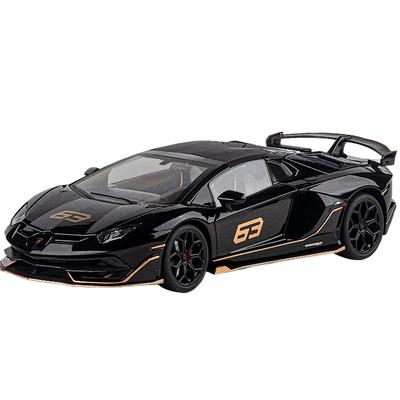 Масштаб 1/18 Lamborghini Aventador SVJ Hidden Edition Race King Суперкар Сплав Литой Модель Машины Звук и Свет Детская Игрушка Подарок