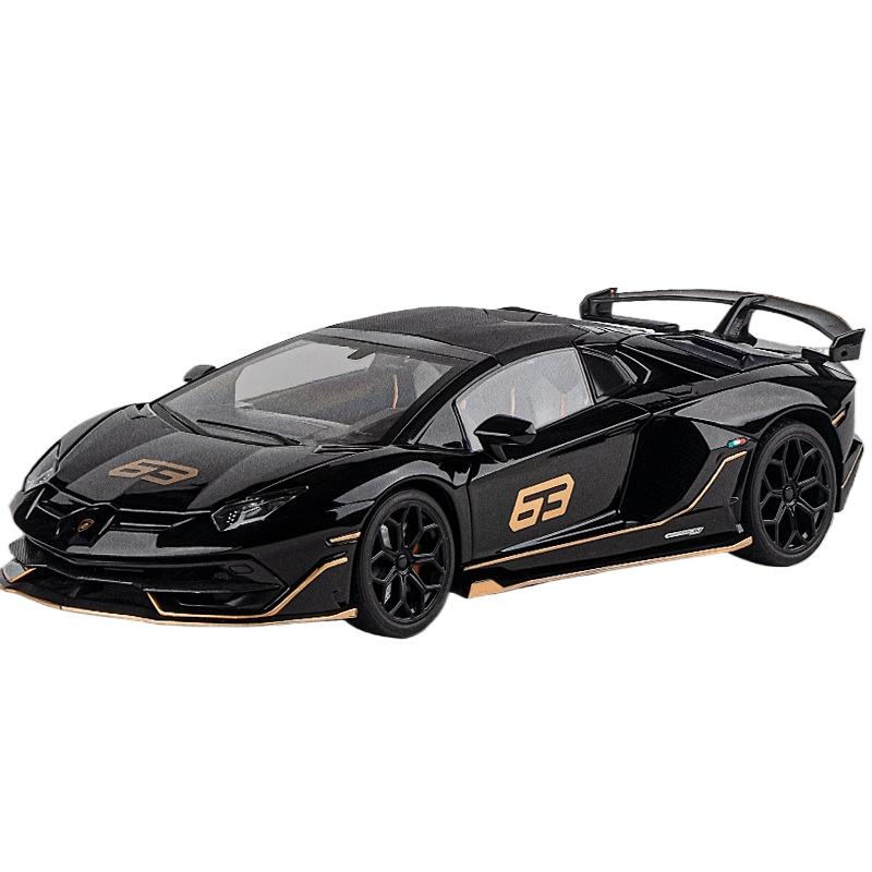 1/18 Scale Lamborghini Aventador SVJ Hidden Edition Race King Supercar Alloy Diecast Model Car Sound & Light Children Toy Gift Present