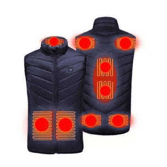 Men Heated Puffer Vest USB Electric Graphite Heating Windproof Thermal Waistcoat Winter Outdoor Activities Down Cotton Vest Coat