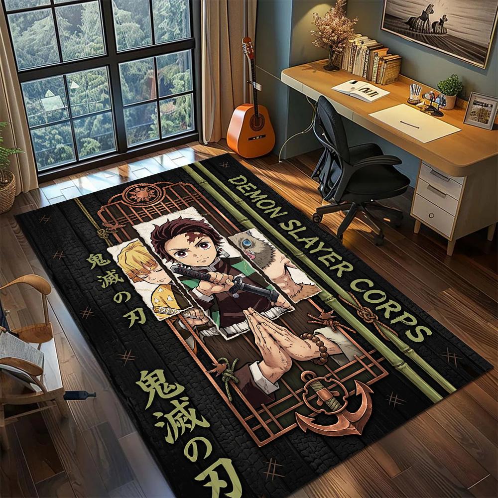 Demon Slayer Carpet Floor Mat Large Area Gamer Bedroom Washable Non Slip Home Room Decor YUN6512