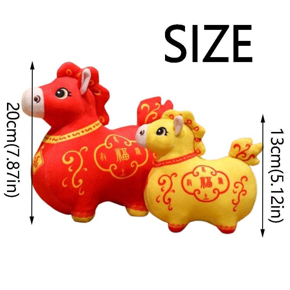 Cartoon Animal Zodiac Horse Plush Toy Soft Chinese Zodiac Horse Plush Doll Home Decor