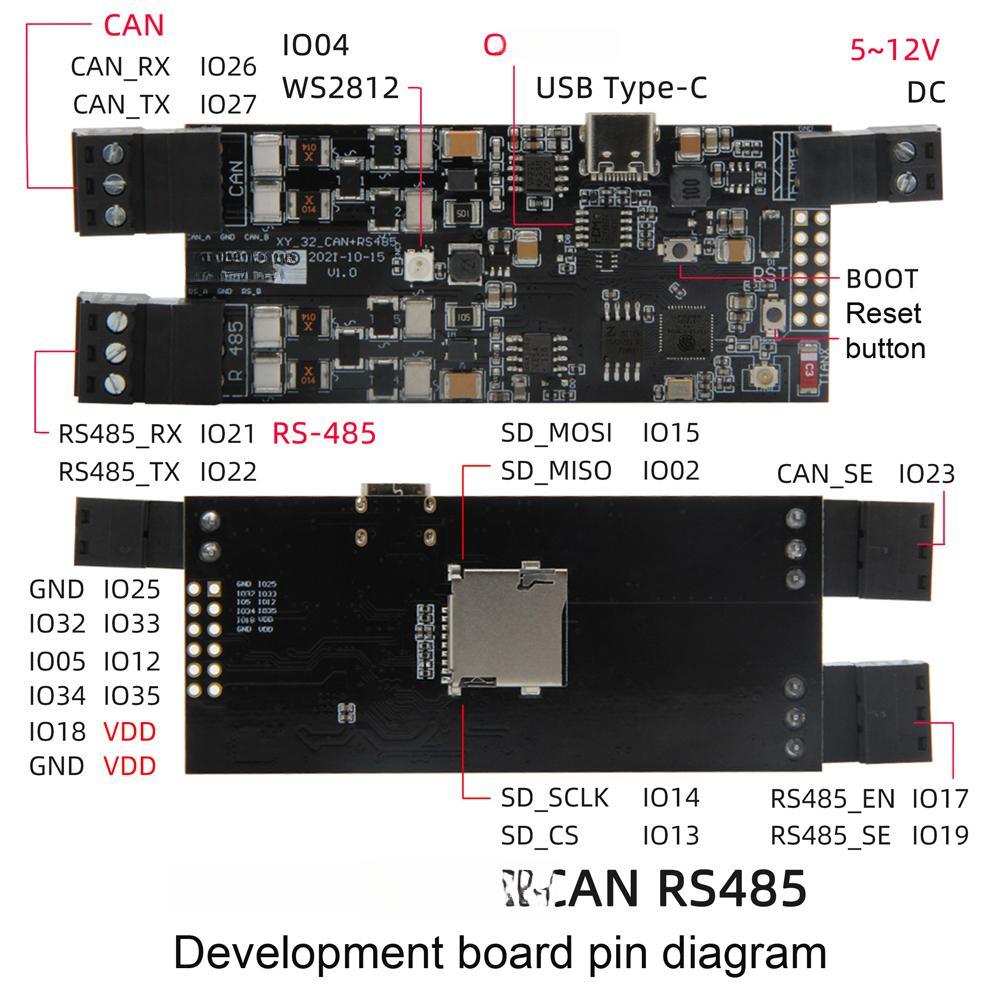 LILYGO TTGO T-CAN485 ESP32 CAN TF Card Supporting WiFi BT Protocol IOT Engineer Control Module Development Board