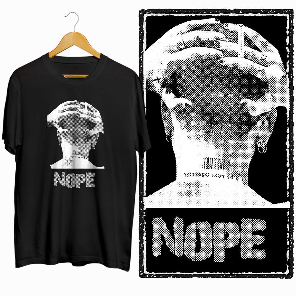 Coolmind U0089 Nope Эксклюзивный Графический Принт Уличная Одежда 100% Хлопок Мужская Футболка Свободная Большой Размер Унисекс Футболки