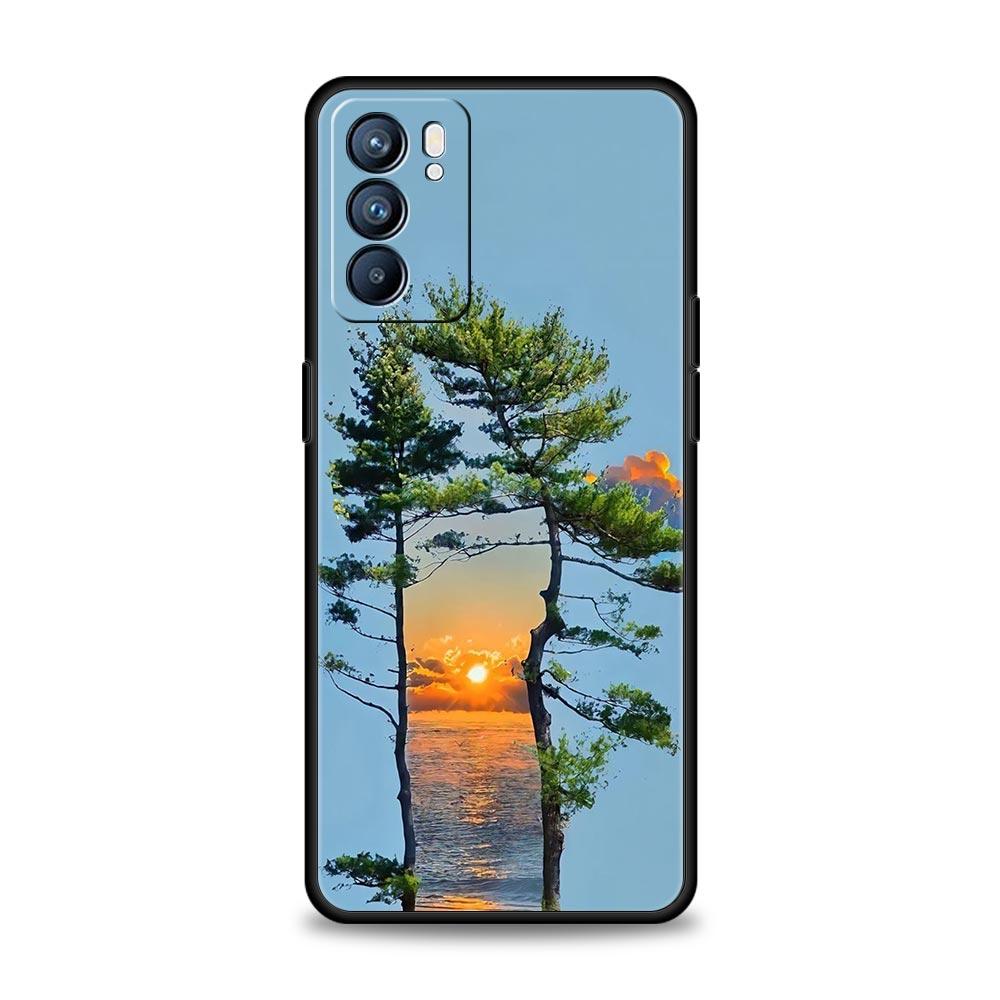 Милый арт красивый инди ярко-розовый Чехол Для Oppo Reno8 Reno7 Reno6 Pro A54 5G Find X6 X5 A53 A52 A9 A15 A95 A17 A16 A57 A31 Обложка