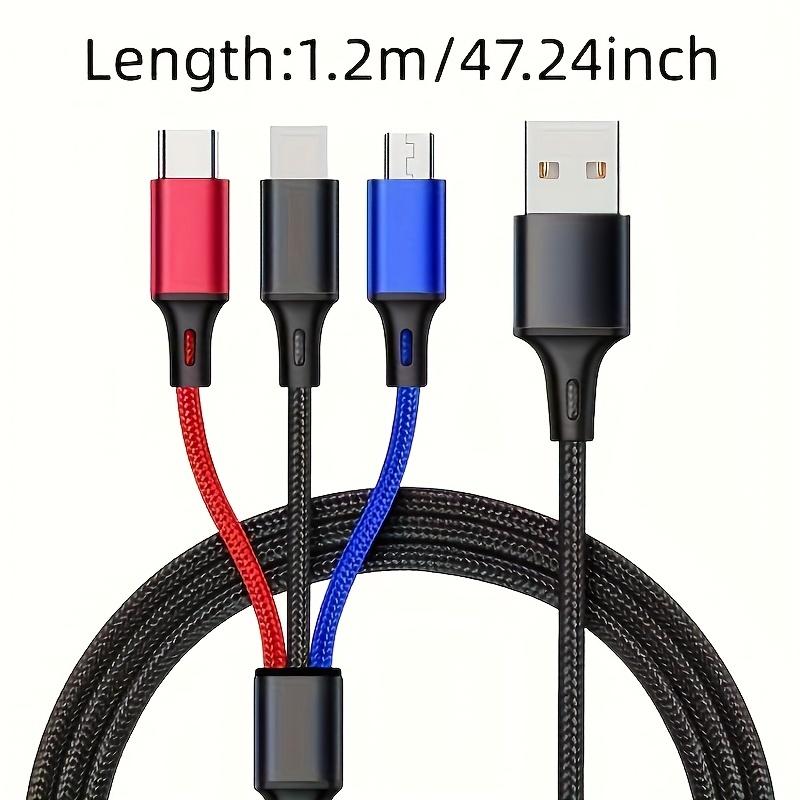 KADIXI 3 в 1 USB-кабель для быстрой зарядки Type C Micro IOS Мультизарядный кабель для Huawei Samsung Плетеный нейлоновый шнур