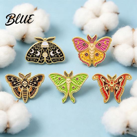 Vintage Insect Jewelry Enamel Moth Brooch Cartoon Alloy Lapel Pin Men Artistic Badge Women Accessories for Suit Dress Coat Scarf Retro Clothing