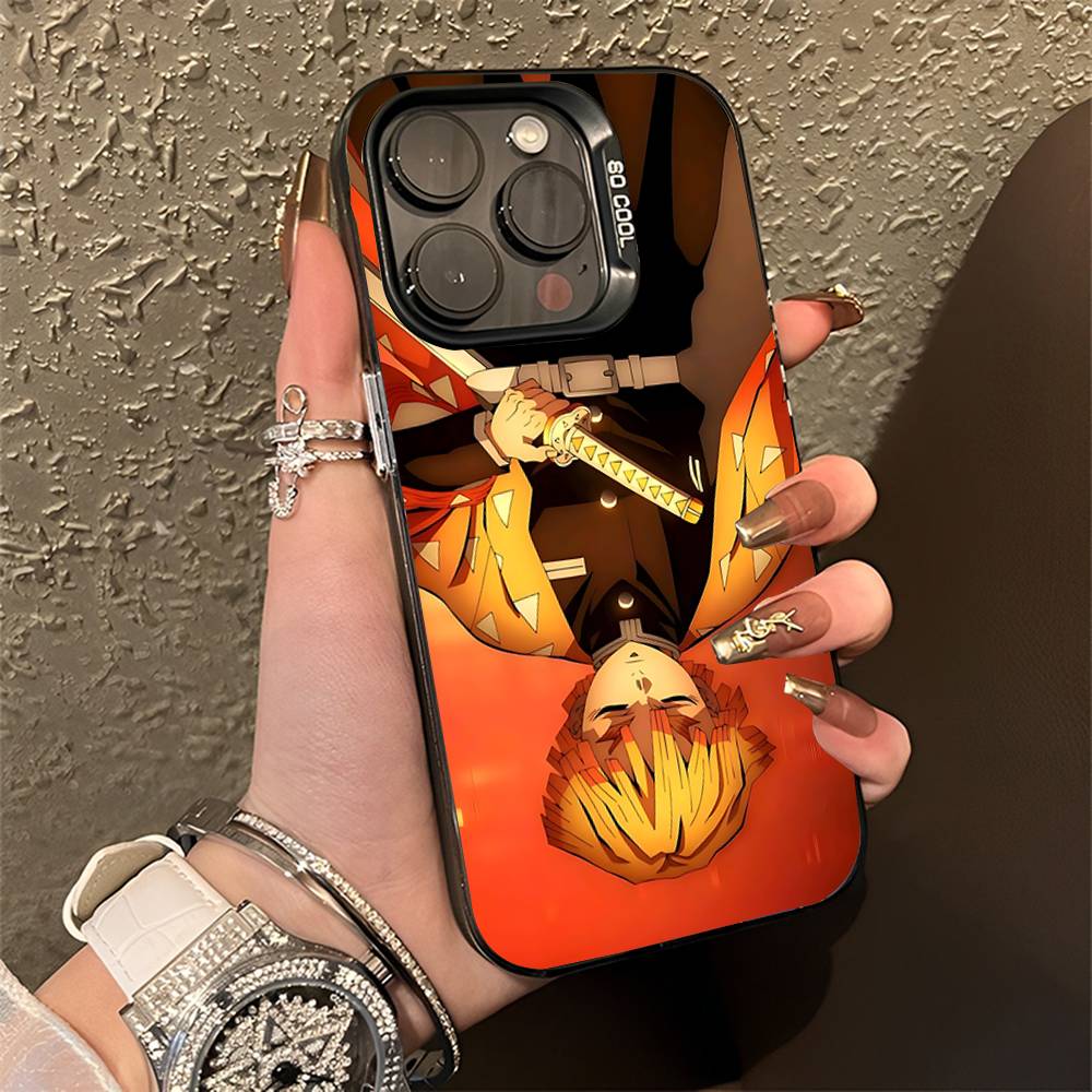 Чехол для телефона Agatsuma Zenitsu D-Demon S-Slayer Для iPhone 16,15,14,13,12,11,Pro,Max,Plus,Mini,XS,SE Противоударный Черный Матовый Чехол