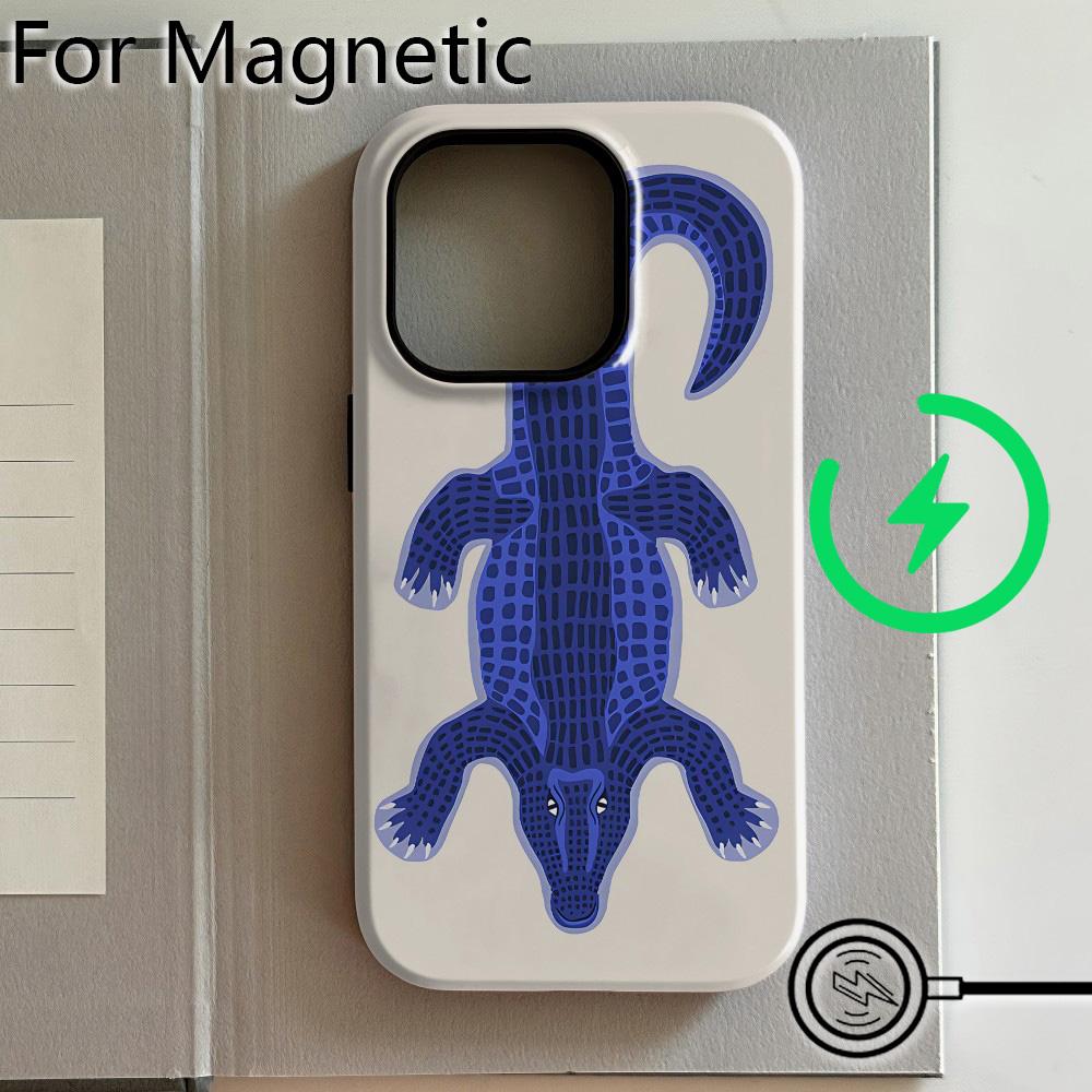 Luxury Clmj Art Cute animals Phone Case for iPhone 17 16 15 14 13 12 11 Pro Max Plus Air Magnetic Double-layer Back Cover