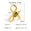 WILD & FREE Gold Plated Stainless Steel Irregular Rings for Women Chic Exquisite Luxury Vintage Crystal Trendy Jewelry