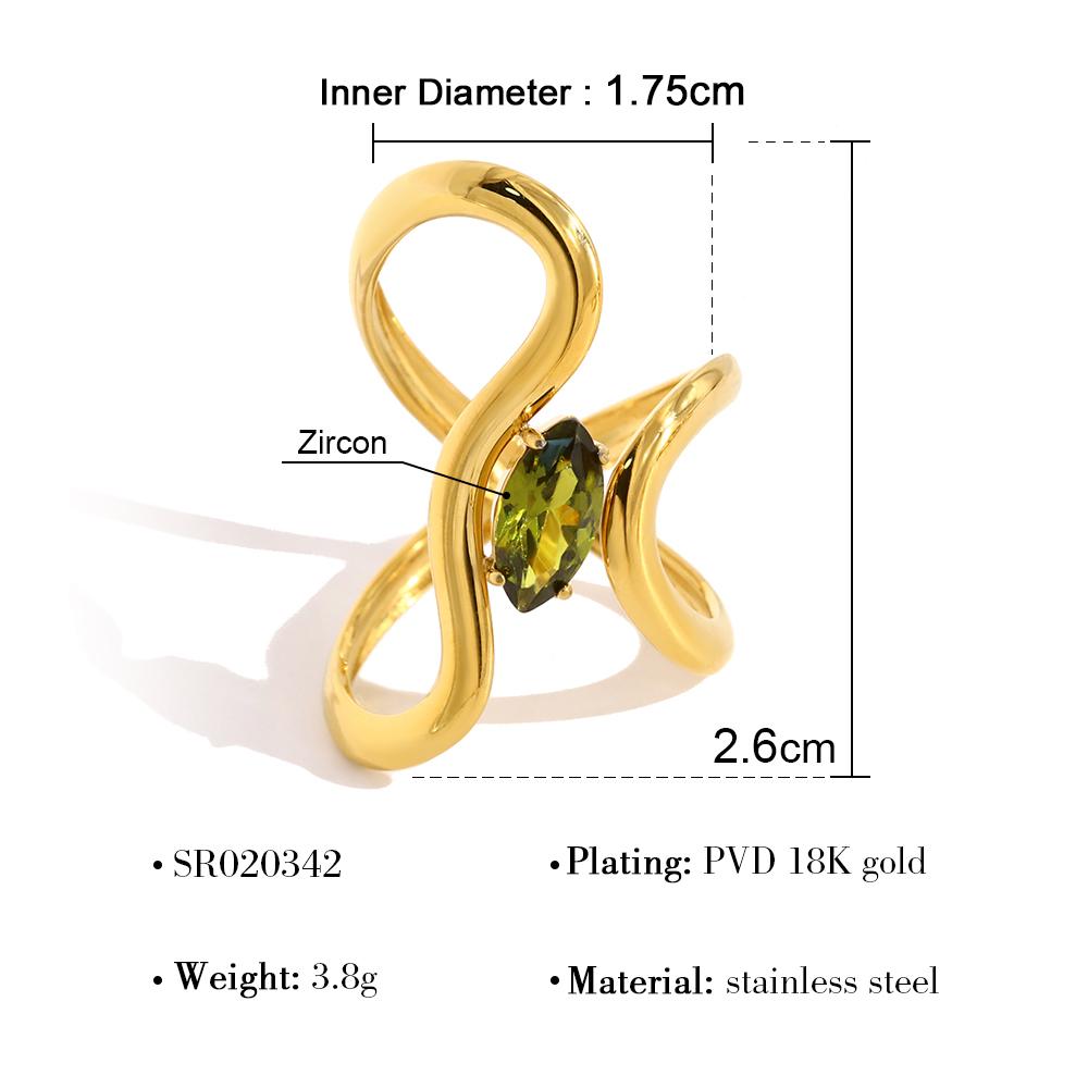 WILD & FREE Gold Plated Stainless Steel Irregular Rings for Women Chic Exquisite Luxury Vintage Crystal Trendy Jewelry