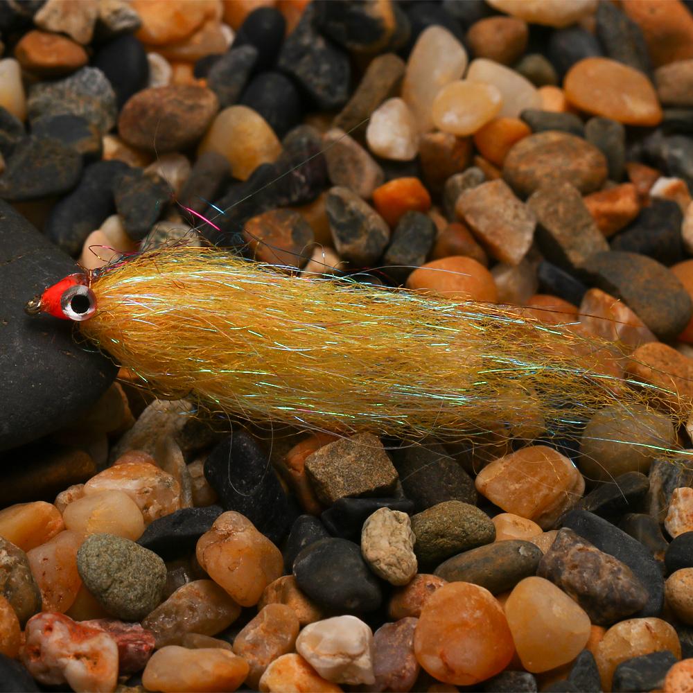 6 шт. раненый ледяной даб Minnow Fly EP шелковистое волокно наживка стример муха