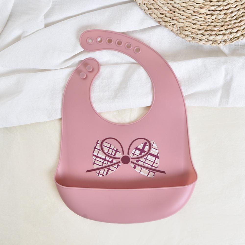 with Food Catcher Silicone Baby Bibs Soft Teething Drooling Bib For Girls Boys Toddlers