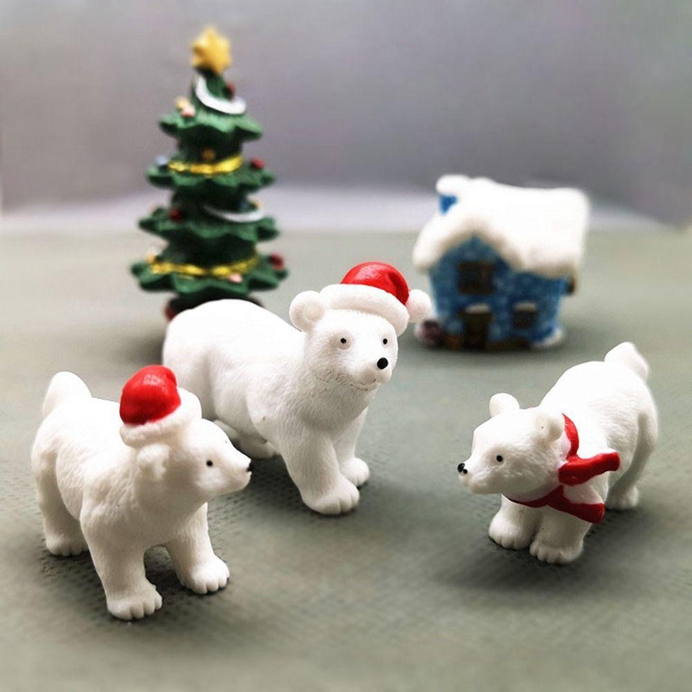 Home Decoration Desktop Decoration Craft Ornament DIY Accessories Polar Bear Figurines Christmas